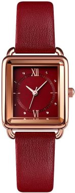 Women Quartz Watch Lady Stylish Dress Watch with Leather Strap